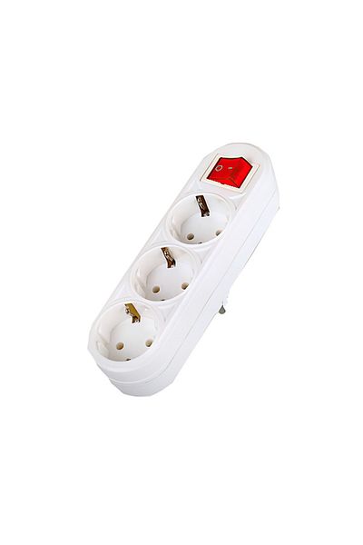 flores Fetih triple plug, 3 Schuko positions, with switch, length 180 mm