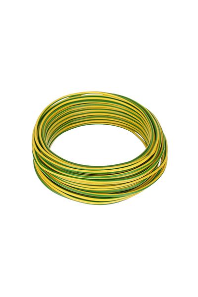 flores MYF braided electrical cable, green + yellow, 2.5 mm x 100 m / roll