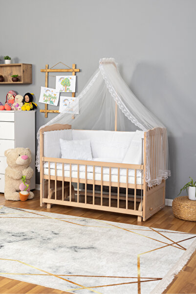 Carino Wins Ahşap Beşik Anne Yanı Yeni Doğan Tutku Organik (BOYASIZ) Bebek Be...