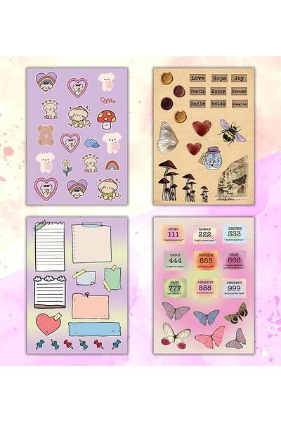 Çılgıntrend Vintage My DIY ملصق كتاب 24 * 17 سم 16 صفحة تصميم مخصص كتاب ملصقات ملون