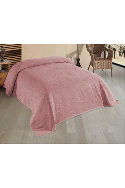 DNZ GÜLCAN TEKSTİL Luisa Towel Pique Bedspread Flamingo (Double) 220*240