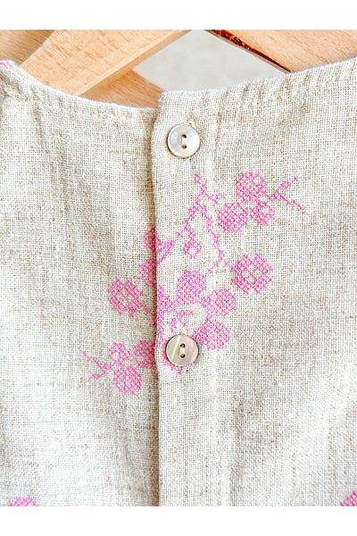 Alvadonna Girl's Floral Linen Bottom Top Suit