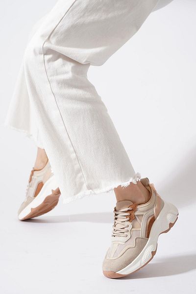 Moda Pie Deges colorful women's sports shoes beige