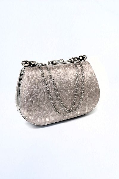 KEEBA Gold Evening Dress Bag - Glitter Gold Clutch for Night