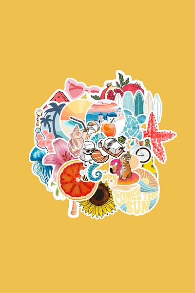 dadi ramba Summer Sticker Pack -Bullet Journal - Agenda -Laptop Sticker Sticker