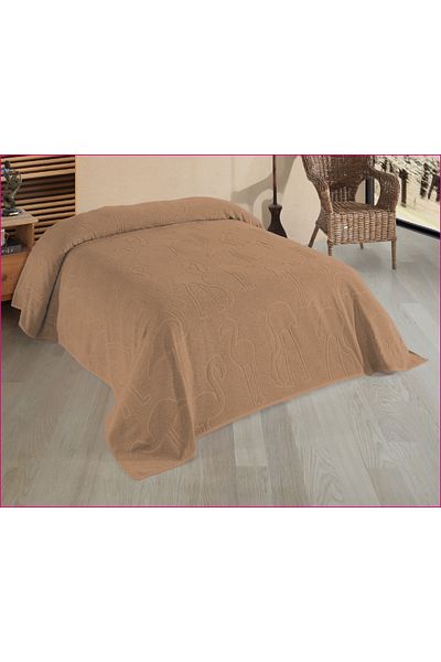 DNZ GÜLCAN TEKSTİL Luisa Towel Pique Bedspread Flamingo (Double) 220*240
