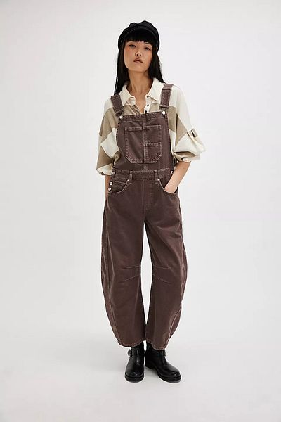 september island Brown Denim Gardener Salopet Jumpsuit