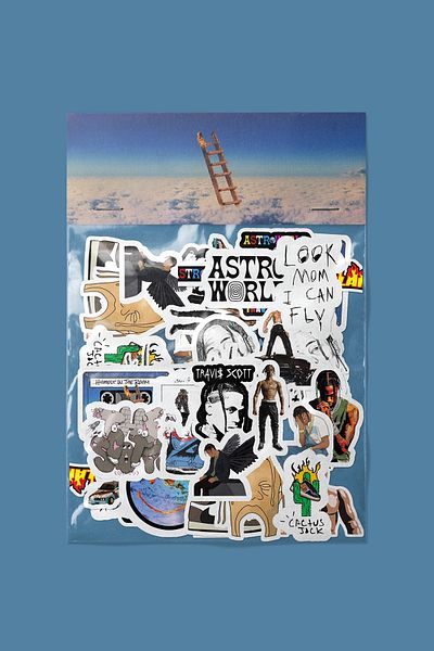 dadi ramba Travis Scott Sticker Pack -Bullet Journal - Agenda -Laptop Sticker Decal