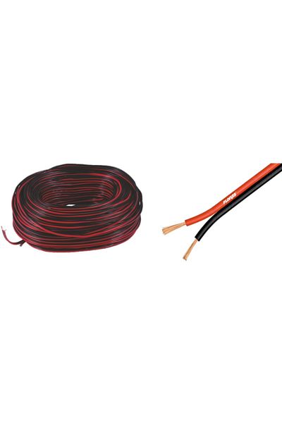flores Cablu pentru boxe, rosu - negru, 2 x 0.75 mm, 100 m / rola