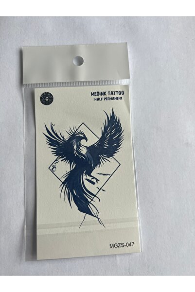 Airbrush Tattoo Heybet 4 Adet Minimal 11x8 cm 3 Hafta Kalıcı Yarı Kalıcı Geçici Dövme