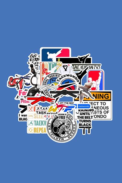dadi ramba Taekwondo Sticker Pack -Bullet Journal - Agenda -Laptop Sticker Decal