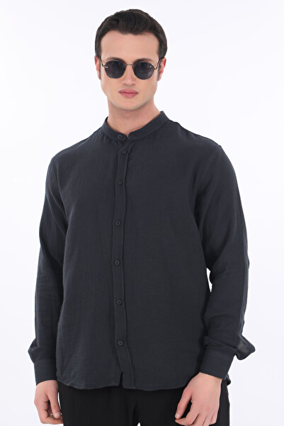 Suffa قميص موسلين بياقة القاضي 100% قطن