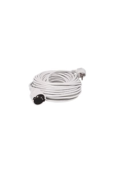 flores Cablu prelungitor, cupla si stecher, impamantare, alb, 10 m