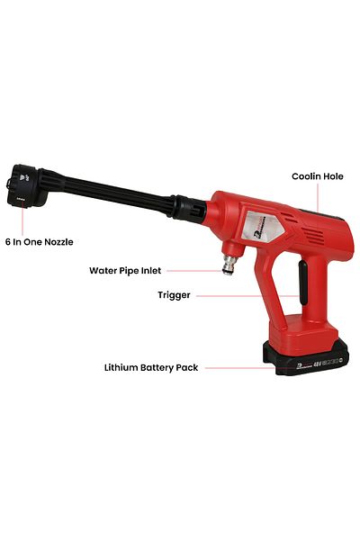 DEFAONS 48V Cordless Pressure Washer - 6-in-1 Nozzle, Portable High-Pressure Cleaner, Fast Charging