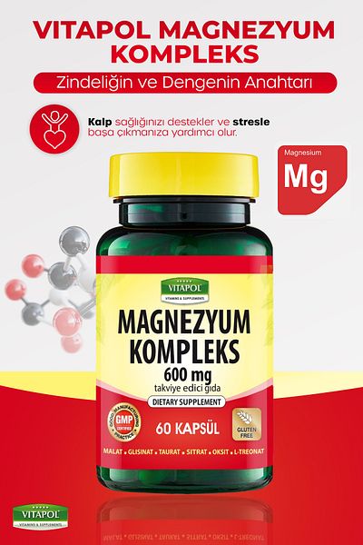 Vitapol Magnesium Complex- 60 Capsules: Magnesium Complexes