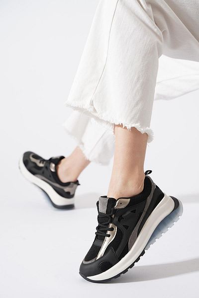 Moda Pie Yevar mesh colorful women's sports shoes black