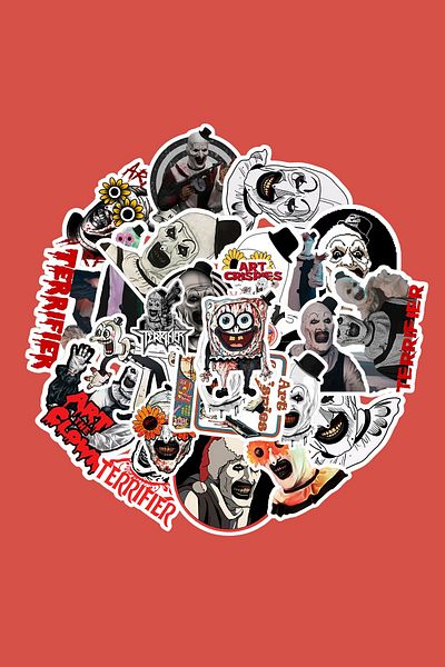dadi ramba Terrifier Sticker Pack -Bullet Journal - Agenda -Laptop Sticker Decal