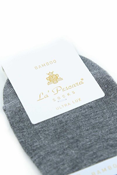 La Pescara Gray Ultra Luxury Invisible 12 Pack Bamboo Men's Socks Crp382