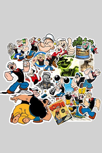 dadi ramba Popeye Sticker Pack -Bullet Journal - Agenda -Laptop Sticker Decal