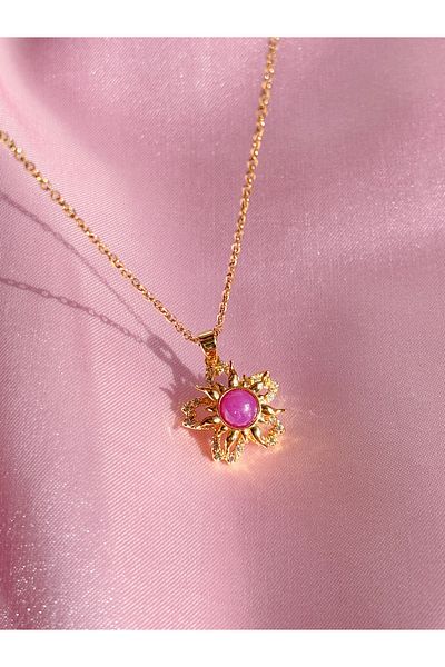 Reorah Collection Rapunzel Sundrop Flower - Steel Necklace