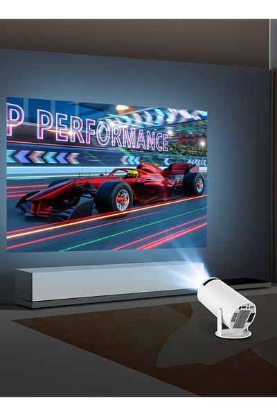 Soof جهاز عرض عالي الدقة بالكامل 1080 بكسل، واي فاي وبلوتوث، يدعم 4K، HDMI/USB، مسرح منزلي، متوافق مع الأماكن الخارجية