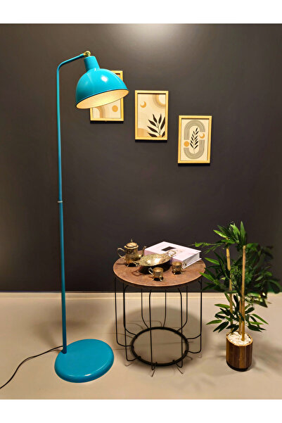 Luzarana Dolce Turkuaz Lambader Hareketli Başlık Modern Dekoratif Metal Tasarım Çalışma & Oturma Odası