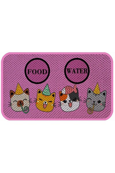 AKTUNÇ Cat Dog Food and Water Bowl - With Underpads and Scratching Features