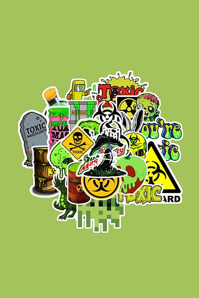 dadi ramba Toxic Sticker Pack -Bullet Journal - Agenda -Laptop Sticker Decal