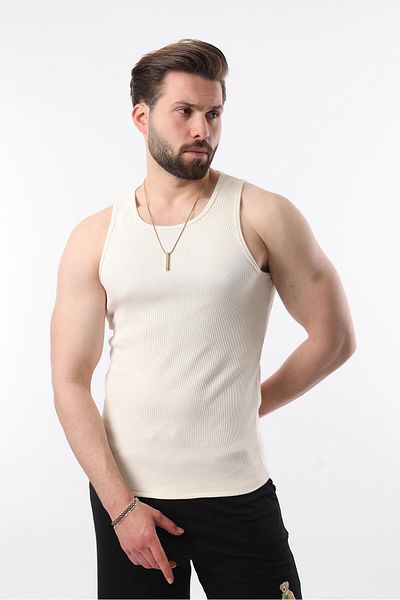 Miron White Beige Smoked Men's Ribbed Triple Pack Cotton Lycra & Undershirt - 2517