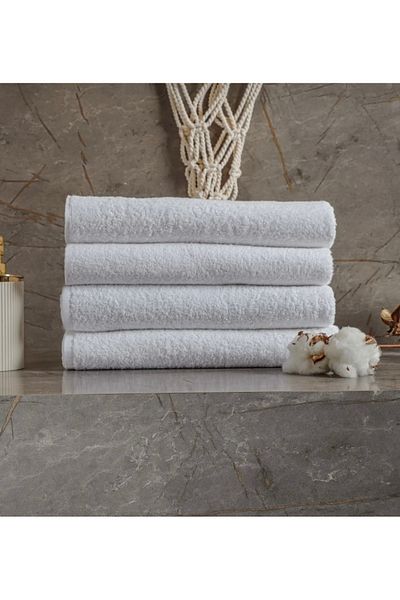 Gön Ev Tekstili White Hand Towel Hotel Towel Thick 4 Pack 100% Cotton 275 Grams 50X90 cm