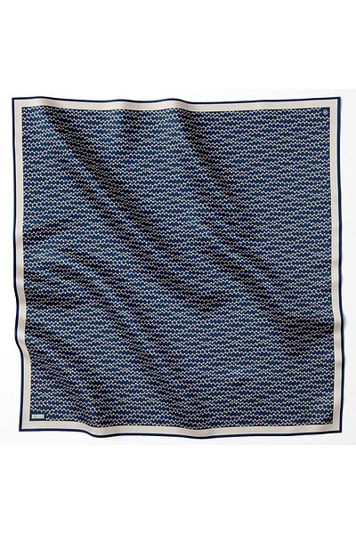 Belli Μεταξωτό κασκόλ Tivil 4128-86 Navy Blue Mixed Pattern