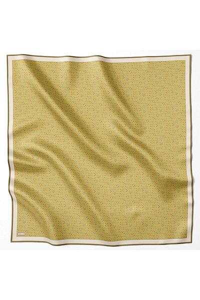 Belli Tivil Silk Scarf 4128-31 Oil Green Mixed Pattern