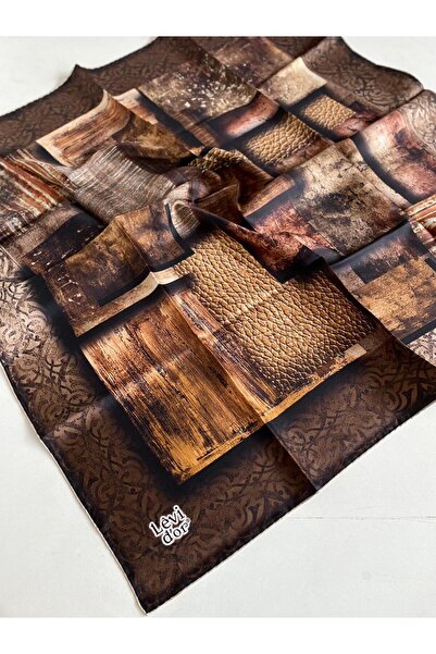 Levidor Eșarfă de mătase Tivil 43972 Maro cu model mixt