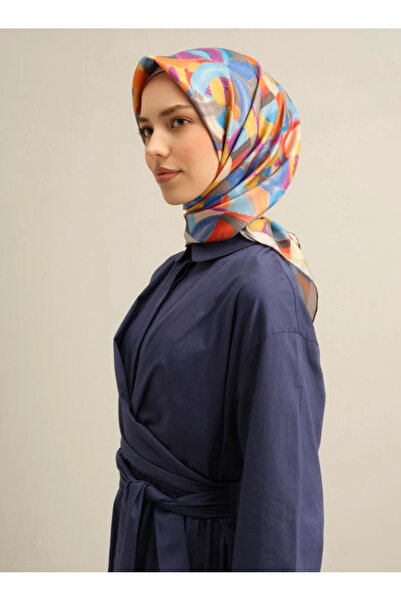 Armine Tivil Ipek Eşarp 9329-01 Gri Karışık Desen