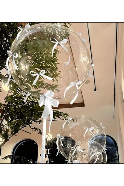 Çemrek Süs Parti Bow Transparent Bobo Balloon Set 3 Pcs 20 Inches
