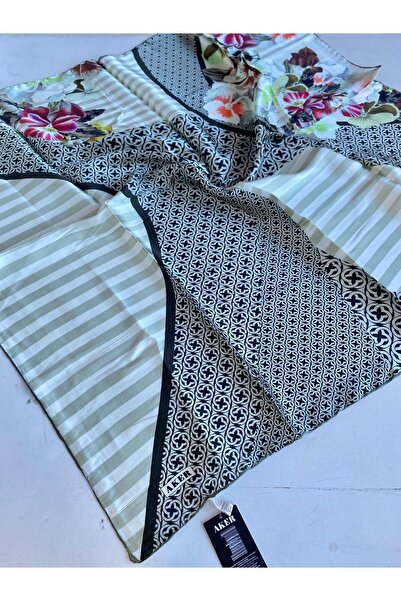 Aker Sura İpek Eşarp 43884 Yeşil Karışık Desen