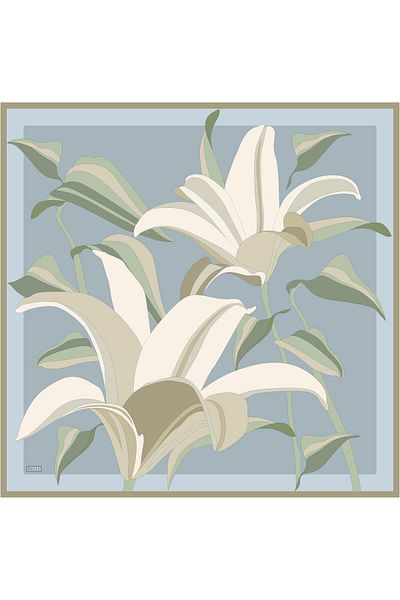 Belli Μεταξωτό φουλάρι Tivil 4035-10 Ice Blue Μικτό σχέδιο