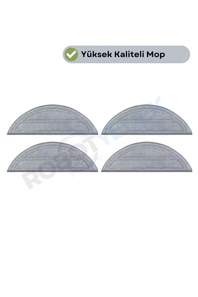 robotyedek Roborock Saros 10 Compatible 4 Pieces Microfiber Mop Cloths