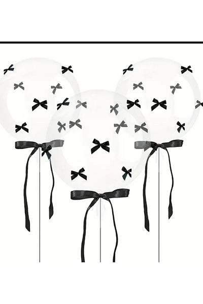 Çemrek Süs Parti Bow Transparent Bobo Balloon Set 3 Pcs 20 Inches