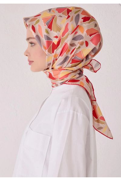 Belli Μεταξωτό κασκόλ Tivil 4049-39 Mink Mixed Pattern