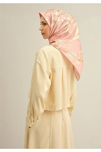 Armine Eșarfă de mătase Sura 9324-08 Roz cu model mixt