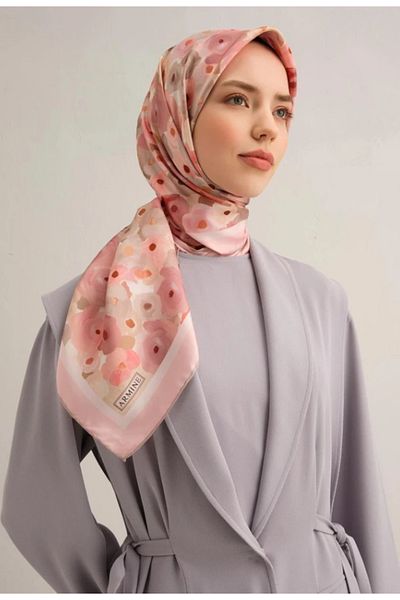 Armine Eșarfă de mătase Tivil 9300-35 Roz Model mixt