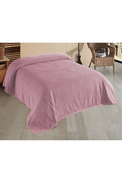 DNZ GÜLCAN TEKSTİL Luisa Towel Pique Bedspread Heart (Double) 220*240