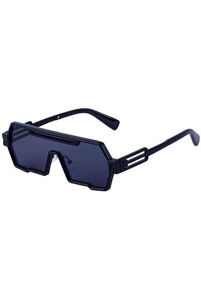 REDz Accessories Metal Punk Sunglasses, Retro, UV400 Protection, Black Lenses, Metal Arms, Black