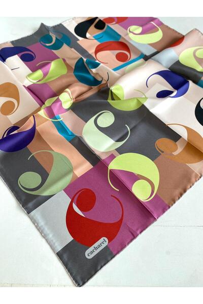 Cacharel Μεταξωτό μαντήλι Tivil 44417 Μικτό σχέδιο σε χρώμα πέτρας