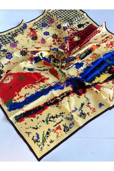 Cacharel Eșarfă de mătase Tivil 43568 Galben cu model mixt