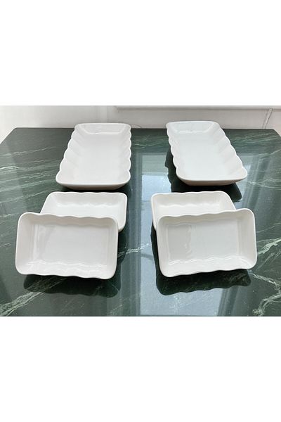 ALCE 6 Piece Ceramic Breakfast Presentation Serving Plate Drop Series