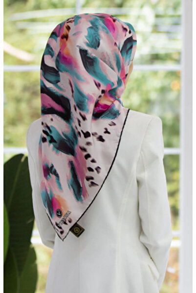 Vissona Μεταξωτό μαντήλι Tivil 51800 - 5 - 0025 - 0039 Μικτό σχέδιο σε πούδρα