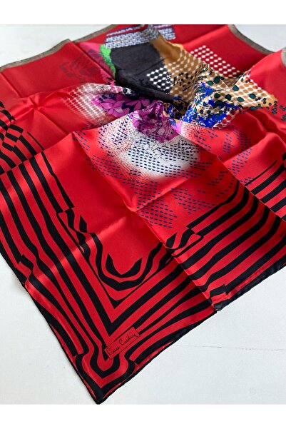 Pierre Cardin وشاح حرير تيفيل 45899 نمط أحمر مختلط