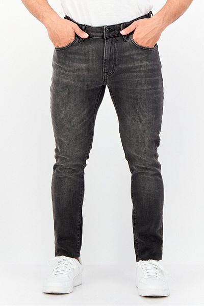 Riders by Lee Men Skinny Fit Plain Stretchable Washed Jeans, Dark Grey
